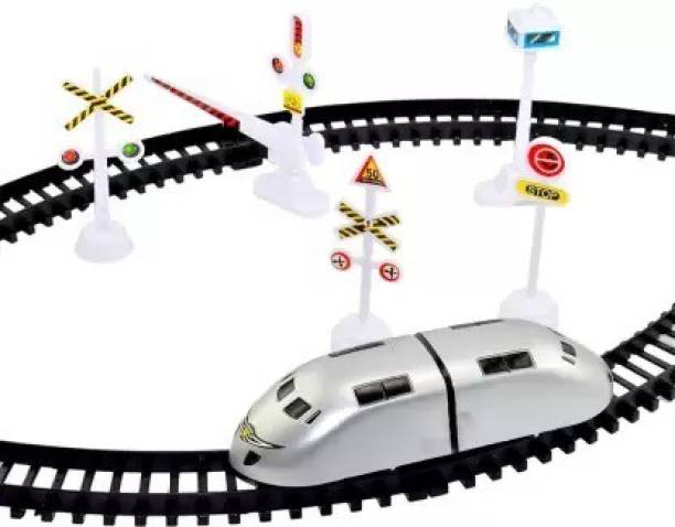 White Devil High-Speed Battery Operated Bullet Train Toy and Signals for Kids