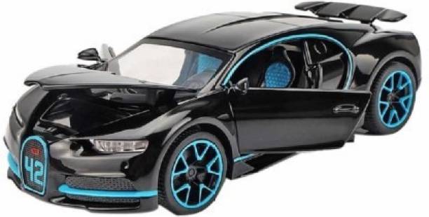 SHOPPINGKART Metal Model Bugatti Divo Pull Back Car Toy With Light & Sound For Kids