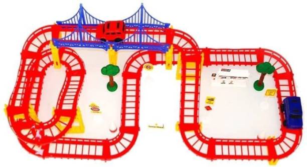 Mallexo Big Size Car Track Set for Kids Toys 90PCs Car Adventure Toys for Children 1Box