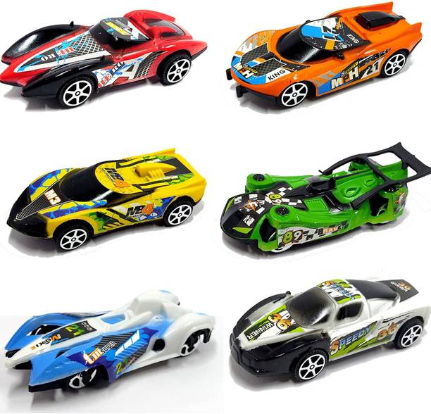 K A Enterprises 6 Pcs Mini Car Racing Friction Toy Car Set for Kids Boys and Girls