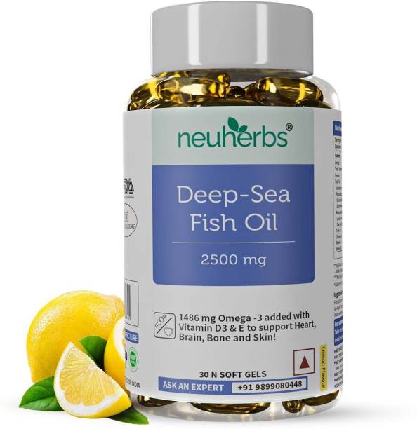 Neuherbs Deep Sea Omega 3 Fish Oil Triple Strength 2500 Mg for Brain, Heart, Eye & Bone