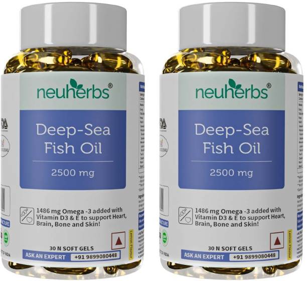 Neuherbs Deep Sea Fish Oil 2500 Mg(Omega 3 1486 mg; 892 mg EPA; and 594 mg DHA per serving)