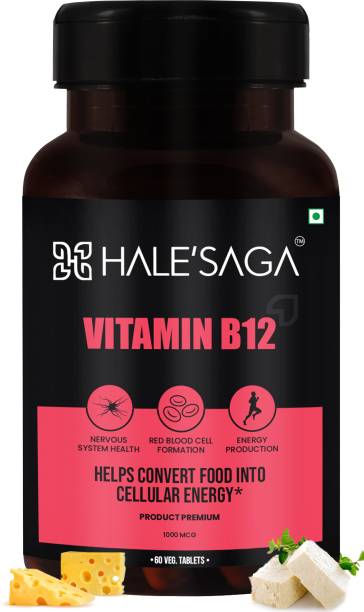 Halesaga Vitamin B12 Supplement Methylcobalamin 1000mcg for Nerve System, Red Cells, Energy