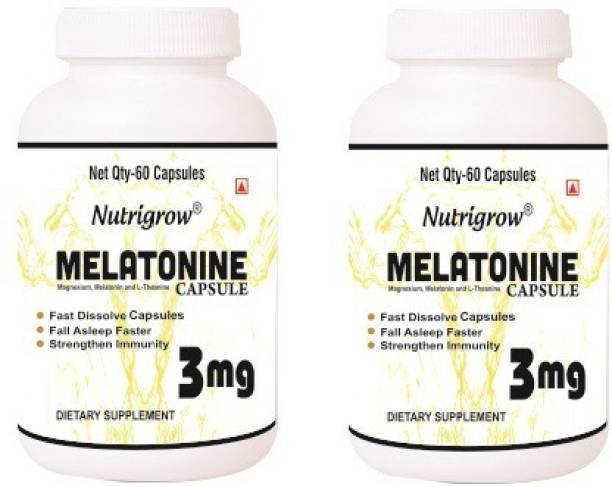 NUTRIGROW Melatonine Cap(Pack of 2)/Improve Sleep Quality/Non Habit Forming/Anxiety Relief
