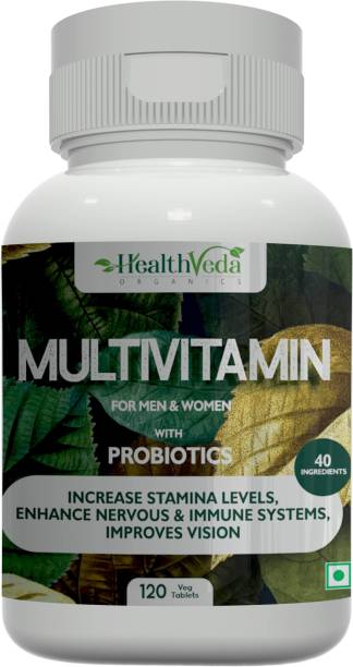 Health Veda Organics Multivitamin with Probiotics Enhances Nervous Systems for both Men & Women