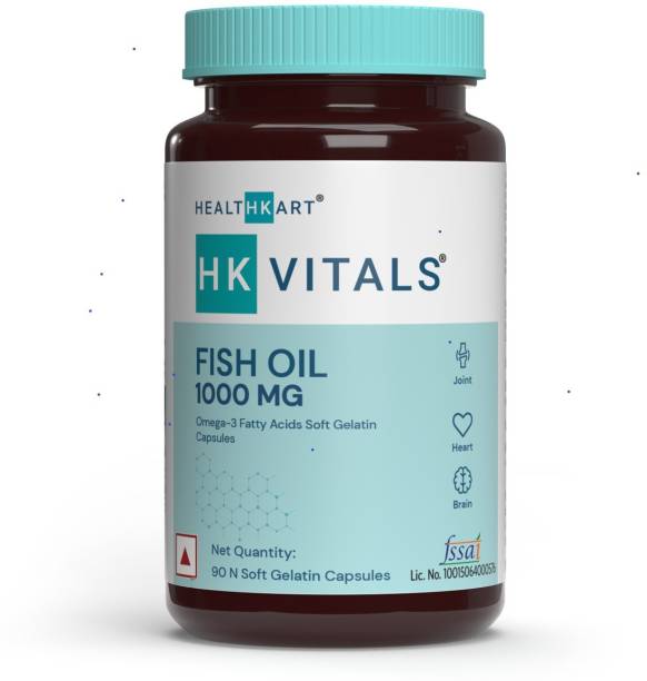 HEALTHKART HK Vitals Fish Oil for Brain, Heart & Joint Health, 90 Softgels.