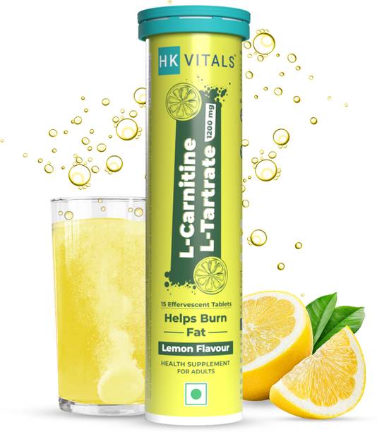 HEALTHKART HK VITALS L-Carnitine L-Tartrate 1200 mg, Helps Burn Fat, Lemon Flavour