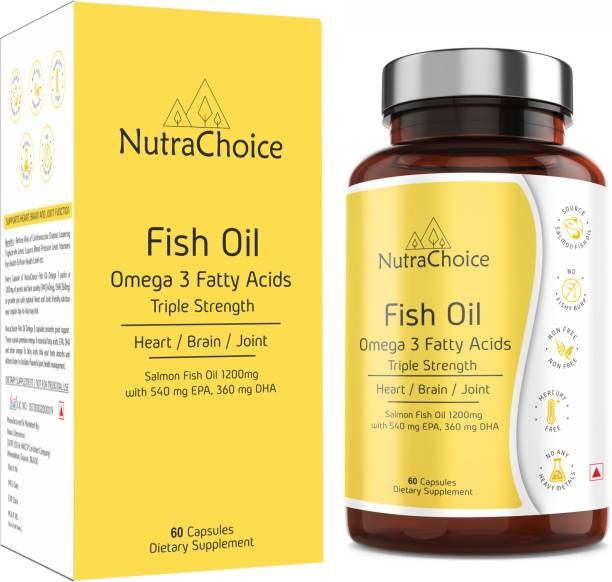 NutraChoice Fish Oil 1200 mg Omega 3 (540mg EPA & 360mg DHA) for Brain, Heart & Joint Health