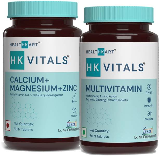 HEALTHKART Multivitamin + Calcium, Unflavoured (Pack of 2)