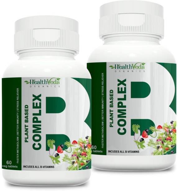 Health Veda Organics B-Complex with All B Vitamins Supports Cognitive Health For both Men & Women