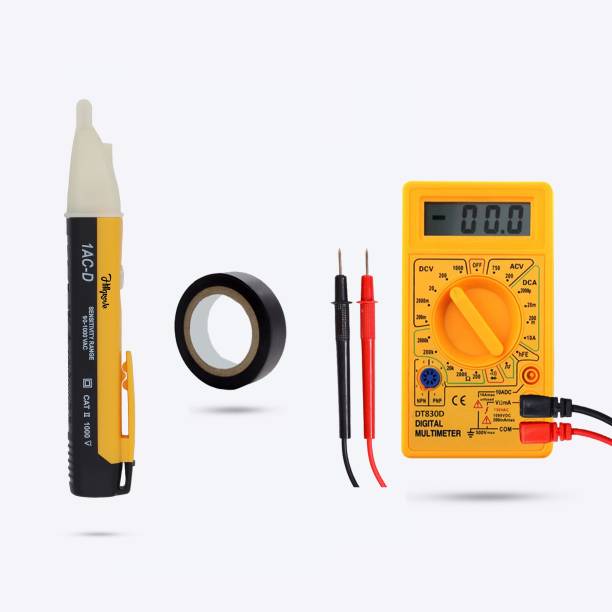 Hillgrove HGCM438M1 Non Contact Voltage Tester with Digital Multimeter and Electrical Tape Analog Voltage Tester