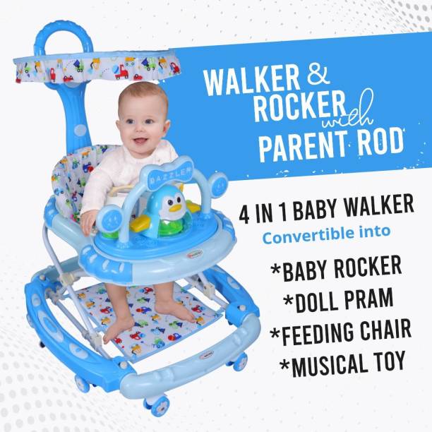 AMARDEEP Musical 3-in-1 Walker With Parent Rod