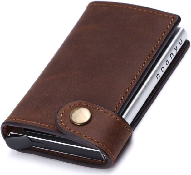 Noonyu Men Brown Genuine Leather Wallet