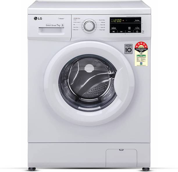 LG 7 kg Steam Fully Automatic Front Load Washing Machine with In-built Heater White