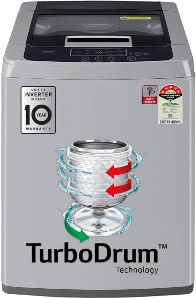 LG 6.5 kg with Smart Diagnosis and Smart Inverter Fully Automatic Top Load Washing Machine Silver
