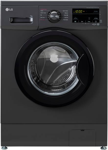 LG 7 kg Fully Automatic Front Load Washing Machine with In-built Heater Black, Grey