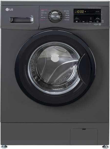 LG 7 kg Fully Automatic Front Load with In-built Heater Black, Grey