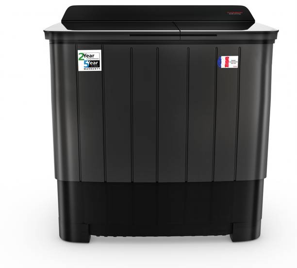 Thomson 12 kg Aqua Magic toughened Glass with soft closure and Double Waterfall Semi Automatic Top Load Washing Machine Black, Grey