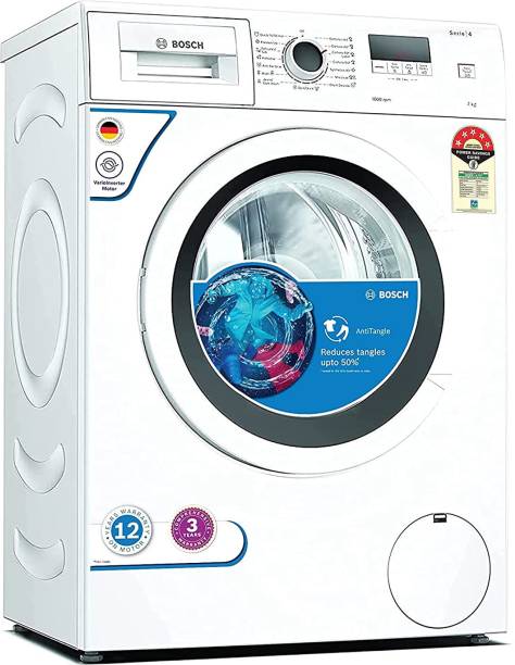 BOSCH 7 kg Drive Motor, Anti Tangle, Anti Vibration Fully Automatic Front Load Washing Machine with In-built Heater White