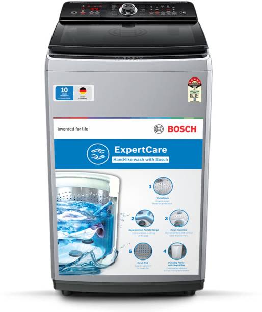 BOSCH 6.5 kg 5 Star With Vario Inverter & Full Touch Panel Fully Automatic Top Load Washing Machine Silver