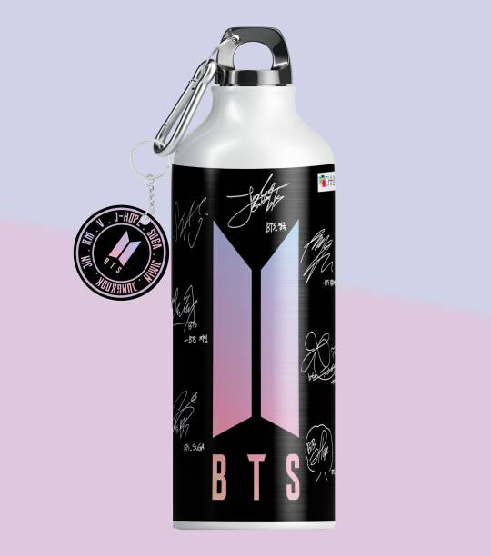 NH10 DESIGNS BTS Printed Sipper Water Bottle with Bts Keychain For Girls Boys Kids (BAGSK12) 750 ml Water Bottle