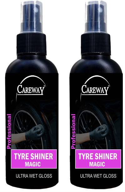 Careway TYRE SHINER MAGIC 120ML + 120ML (SPRAY) 240 ml Wheel Tire Cleaner