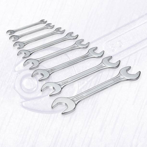 Hillgrove 8 Pcs Matte Finish Multi-Function Spanner Tool Kit/Set for Household/Plumbing Double Sided Open End Wrench
