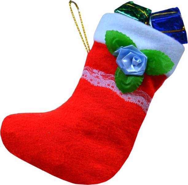 ME&YOU Christmas stocking Socks Red and White Color (9 Inch) Christmas Stocking
