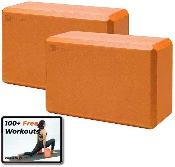 Flexnest Yoga Blocks Bricks High Density Improve Strength Balance Flexibility Lightweight Yoga Blocks