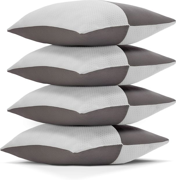 LA VERNE Microfibre Sleeping Pillow Pack of 4 Geometric LUXURY(Grey, White)