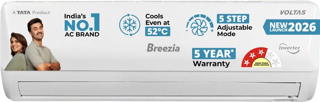 Voltas 2026 Model 0.77 Ton 3 Star Split Inverter AC(093INV BREEZIA EMERALD(4504281), White)