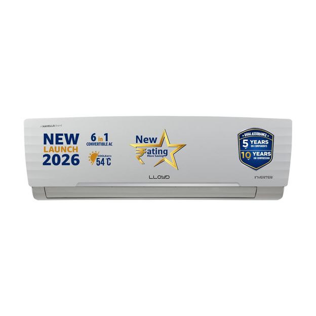 Lloyd 2026 Model 1.5 Ton 3 Star Split Inverter AC(GLS18I3AGGSC, White)