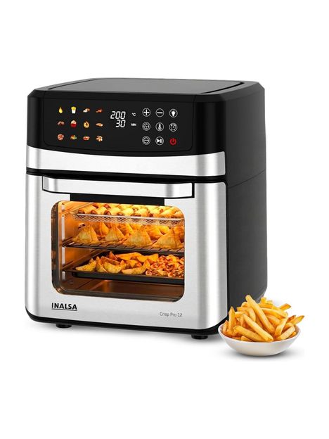 Inalsa Crisp Pro12 Oven,1700W,12-in-1 Functions,Fry,Bake,Grill,Dehydrate&Reheat Air Fryer(12 L)
