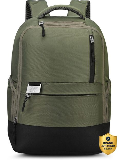 SKYBAGS Nero 15 Inch Anti-Theft Laptop Compatible | 3 Compartments | Trolley Sleeve 20 L Trolley Laptop Backpack(Green)