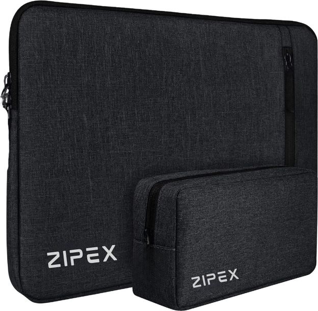 ZIPEX PHOTONIC Laptop Case With Charger Pouch | for All 15-15 .6 Inch Laptops | Waterproof Laptop Sleeve/Cover(Black, 16 inch)