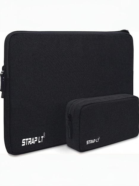 Straplt Bag Sleeve For Case Cover Pro,With Charger Pouch Case Waterproof Laptop Sleeve/Cover(Black, 16 inch)