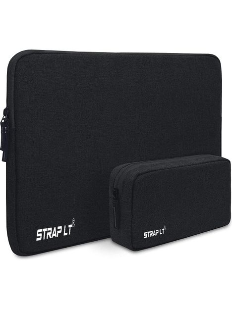 Straplt Laptop Sleeve Case 15.6-16 Inch Waterproof Carrying Bag With Charger Pouch Case Waterproof Laptop Sleeve/Cover(Black, 16 inch)