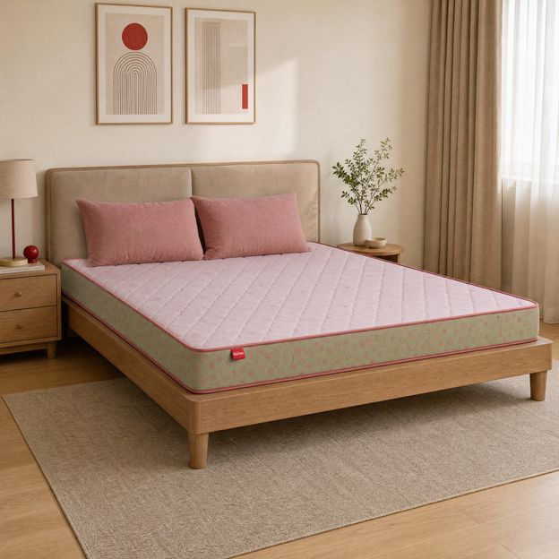 KURLON Ortho Natural Grid, Firm, Eco-Friendly Coir, Breathable, Spine Support, Anti-Sag 8 inch King High Resilience (HR) Foam Mattress(L x W: 78 inch x 72 inch)