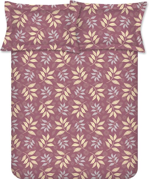 Raymond Home Cotton Double Flat 104 TC Printed 1 Bedsheet(Maroon)