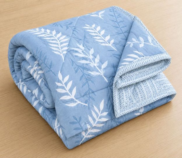 Mahakaal Floral Double, Queen AC Blanket for All Season(Cotton, Blue)