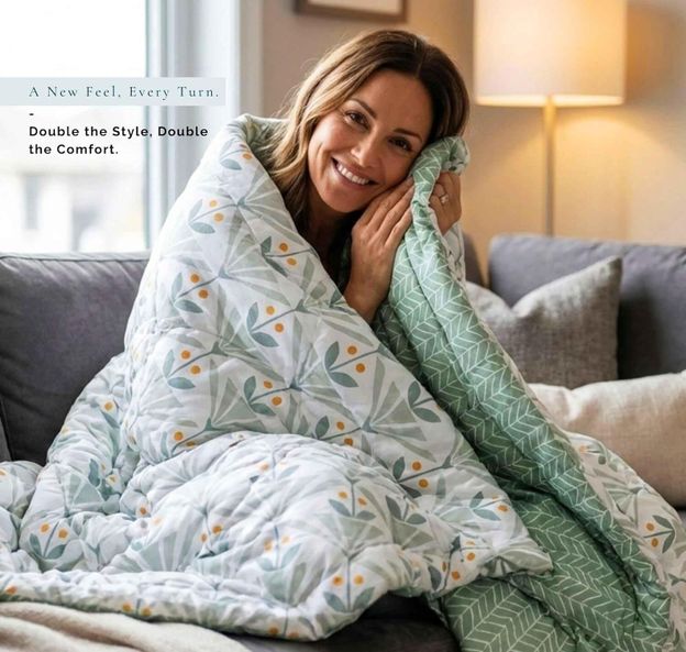 KARIDH Printed Double Comforter for AC Room(Cotton, Green Leaves)