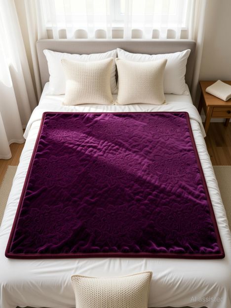 MAGICAL Floral Single Mink Blanket for Heavy Winter(Microfiber, Purple)