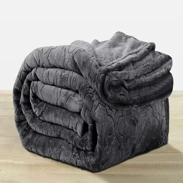 MAGICAL Floral Double Mink Blanket for Heavy Winter(Microfiber, Grey)