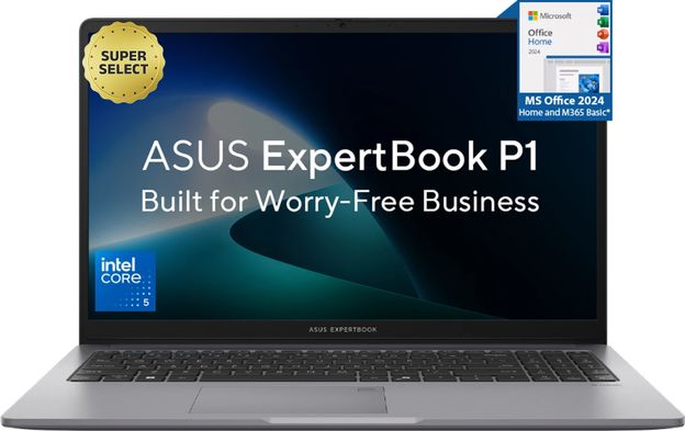 ASUS ExpertBook P1 with 1 Yr ADP (i5 14th Gen) Intel Core 5 210H - (16 GB/512 GB SSD/Windows 11 Home) P1503CVA-S72222WS / P1503CVAYB-S73386WS Thin and Light Laptop(15.6 Inch, Misty Grey, 1.66 Kg, With MS Office)