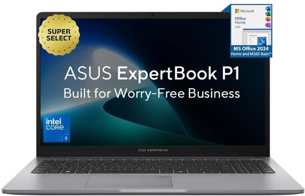 ASUS ExpertBook P1 with 1 Yr ADP (i3 14th Gen) Intel Core 3 100U - (8 GB/512 GB SSD/Windows 11 Home) P1503CVAI-S70005WS Thin and Light Laptop(15.6 inch, Misty Grey, 1.66 Kg, With MS Office)