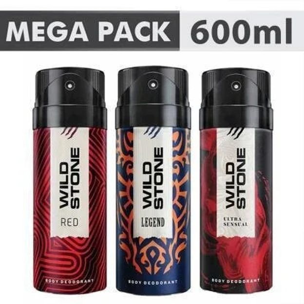Wild Stone Ultra Sensual , Red & legend (200 ml Each) Deodorant Spray - For Men(600 ml, Pack of 3)