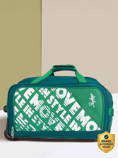 SKYBAGS Ortix Polyester 55 cm Medium Size | Stylish Duffel Trolley Bag with Wheels Duffel With Wheels (Strolley)
