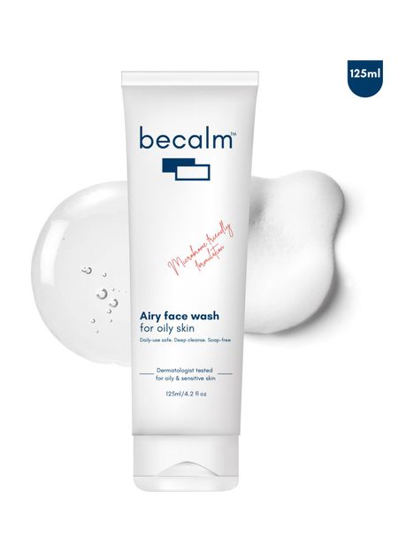 Becalm Airy Wash for Men & Women, Oily Skin Cleanser, Salicylic Face Wash(125 ml)
