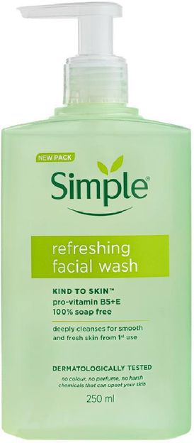 Simple Refreshing Facial Wash | 100% Soap-Free | Perfect for Sensitive Skin Face Wash(250 ml)
