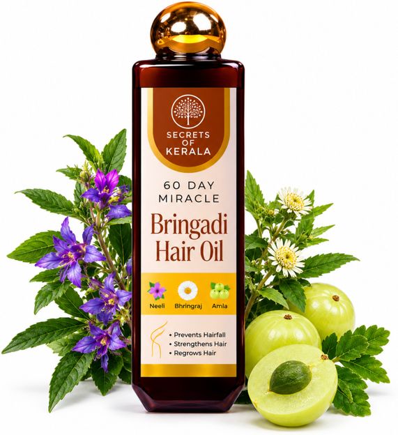 SECRETS OF KERALA 60 Day Miracle Bringadi Oil for Hair Fall Control,Strengthening & Hair Growth Hair Oil(100 ml)
